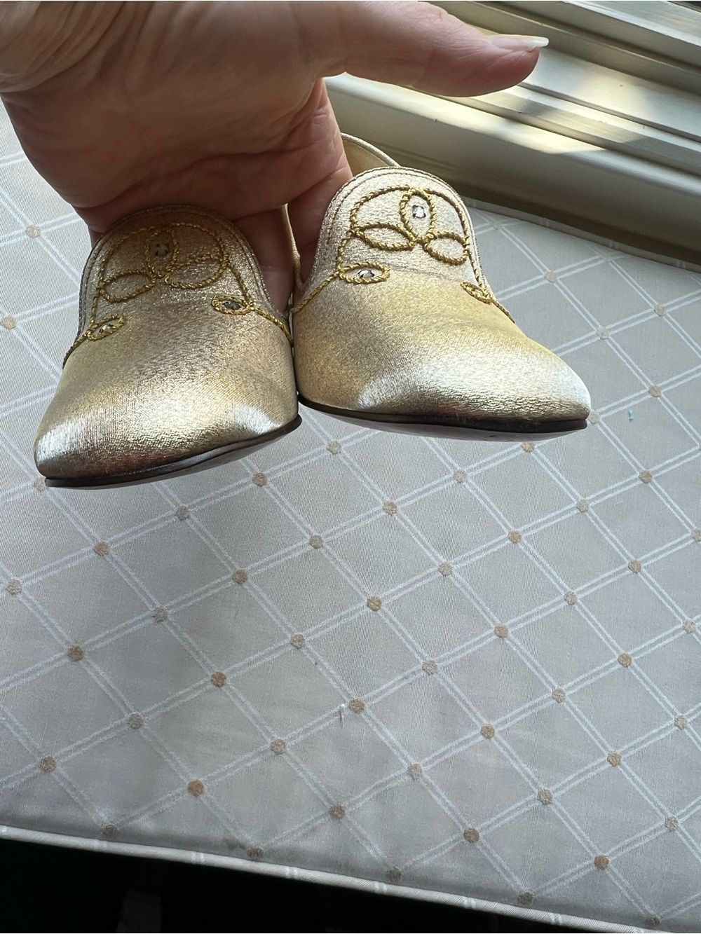 Vintage Balenciaga Custom Originals Gold Metallic Sparkle Pumps Heels 65B Rare - Picture 6 of 12